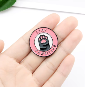 3pc Stay Pawsitive Always Be Pawsitive Enamel Lapel Pin Set Cute Cat...